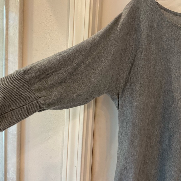 Forever 21 Heather Grey Sweater, 100% Cotton, 3/4 Sleeves w/ Ribbed Bands, Sz S - Picture 5 of 9